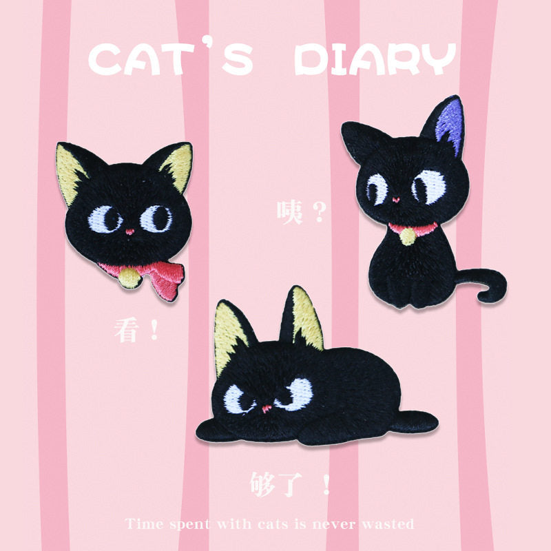 Black Cat Embroidery Patch