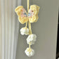 Handmade woven butterfly lily of the valley flower pendant, DIY material kit for making bag charms, keychains, and gifts.
