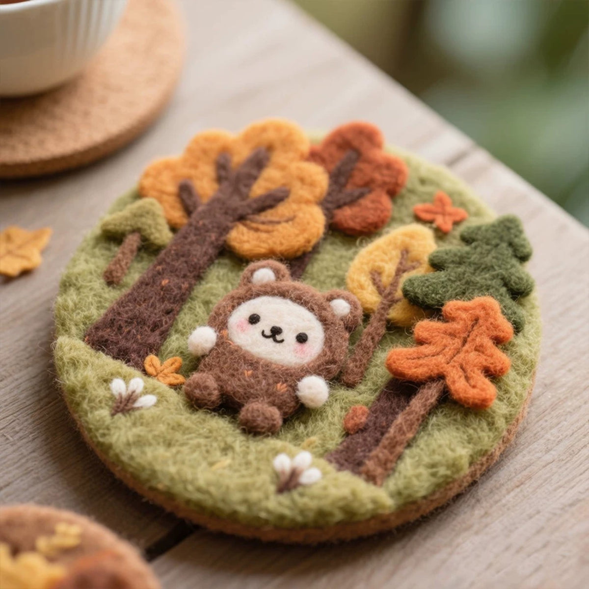 Cute Autumn Coaster Felting Kit