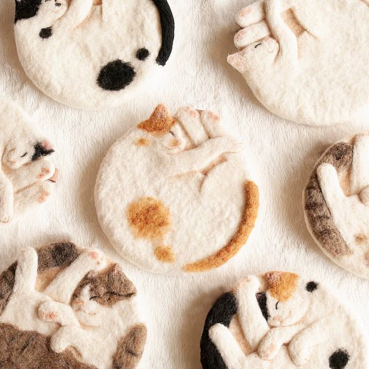 Sleeping Cat DIY Felt Coaster Kit