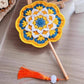 DIY crochet fan kit with traditional Chinese style, featuring Dunhuang patterns, for handmade crafts, including coasters and fans as gifts.