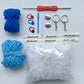 Love pendant brooch novice wool knitting DIY material package handmade bag pendant Klein blue
