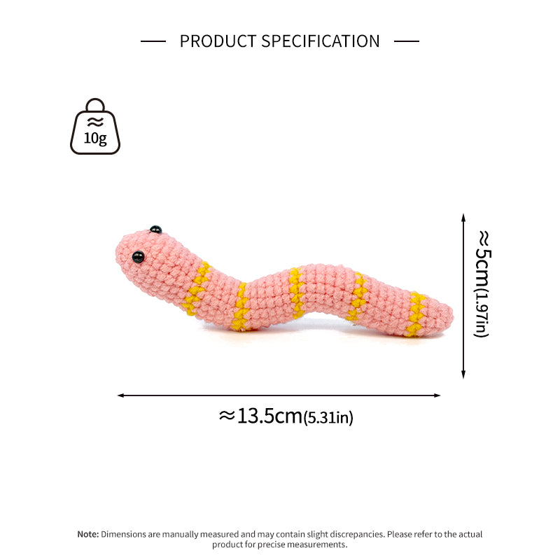 Pink Crochet Caterpillar Plush Toy