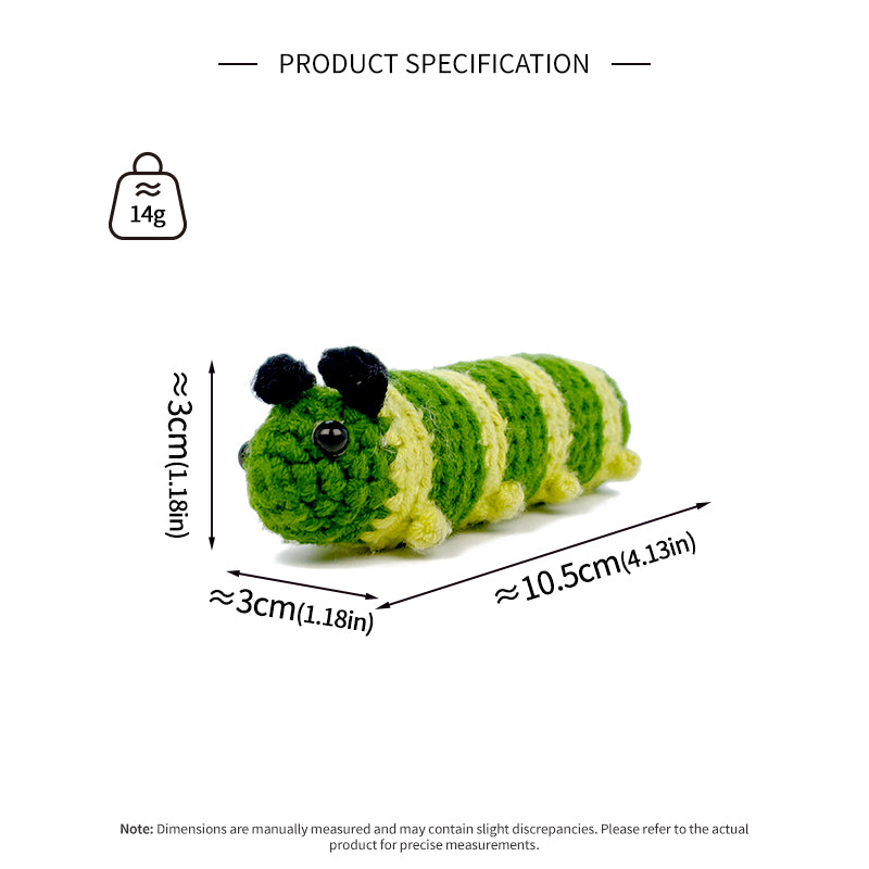 Green Crochet Caterpillar Plush Toy