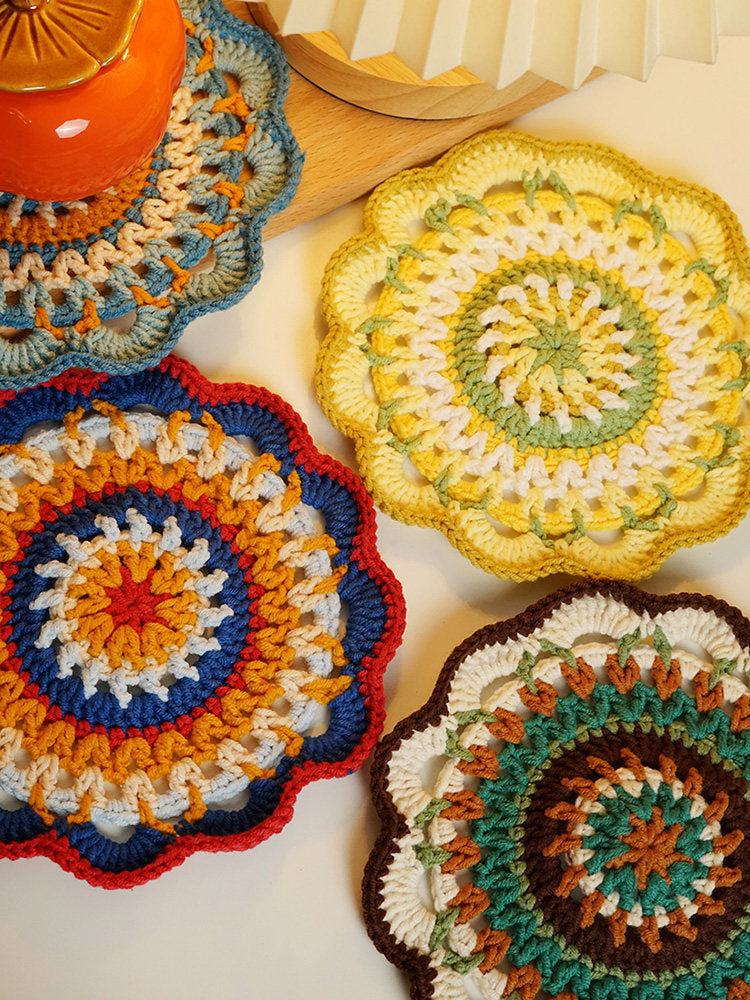 DIY Mandala Insulated Coaster Crochet Kit for Beginners - Finished Placemat
