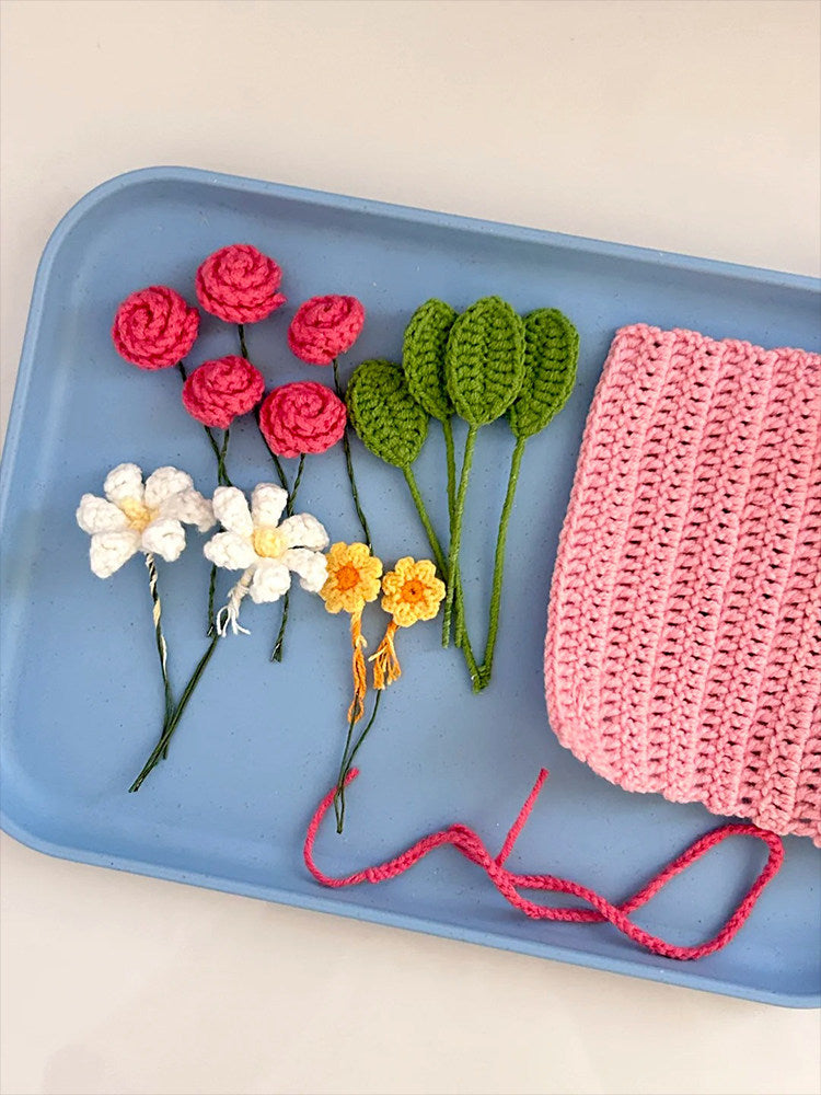 Hiroshi's Bouquet Material Kit for Misae,DIY Crocheted Wool Gifts, Backpack Ornaments, Keychains