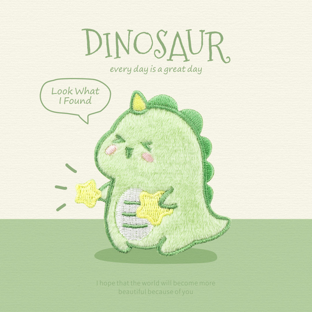 Cute Plush Unicorn & Dinosaur Embroidered Patches