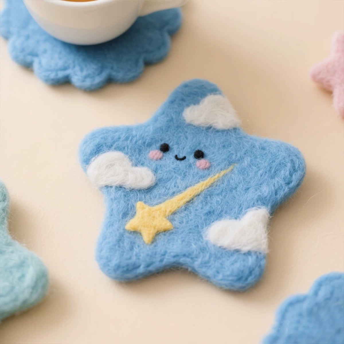Cute Star DIY Felt Coaster Kit