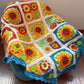 Handmade Sunflower Granny Square Crochet Blanket