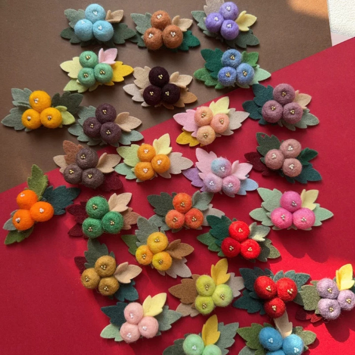 Chestnut Pinecone Berry DIY Craft Kit for Hair Clips, Brooches, Hats and Doll Decorations