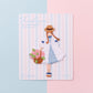 Girl with a Bouquet Embroidery Patch