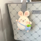 Material kit for DIY spring outing bunny doll, finished backpack, bunny yarn, crochet hook
