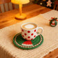 Christmas hat coaster crochet DIY kit yarn handmade Christmas tree gift