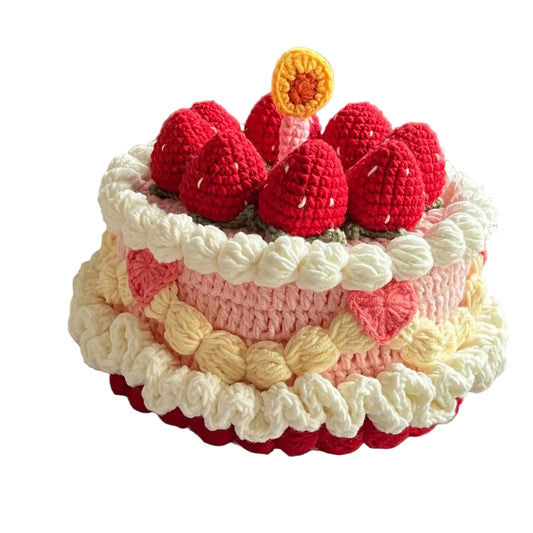 DIY Strawberry Cake Storage Box - Crochet Kit for Handmade Birthday and Valentine's Day Gifts