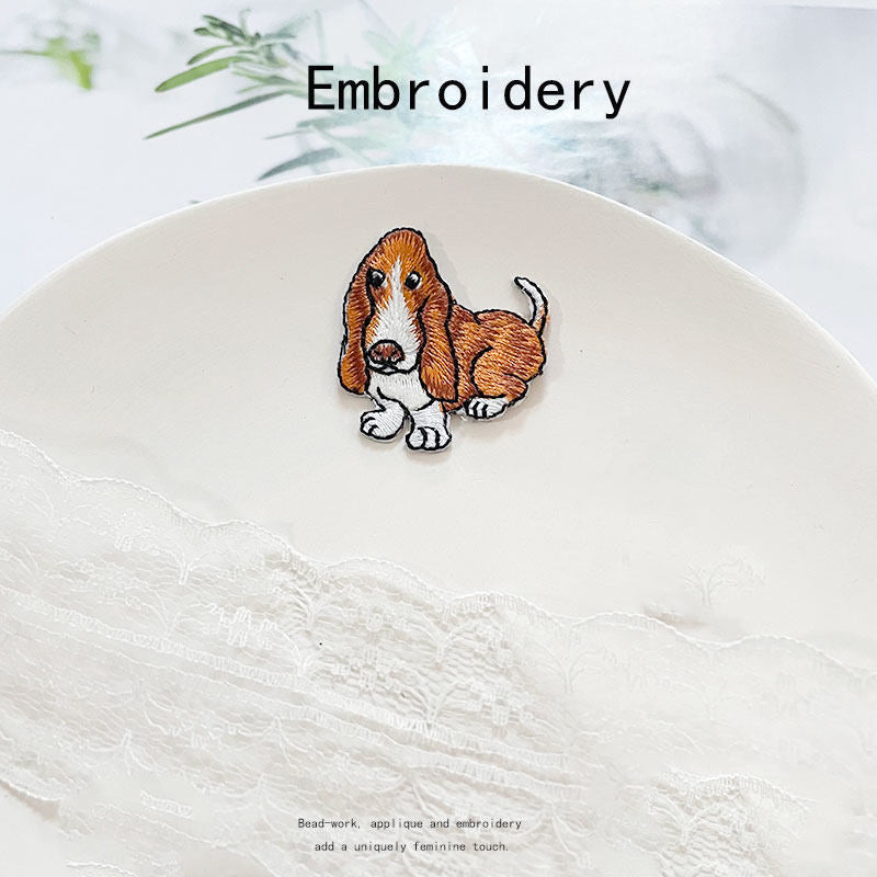 Cute Little Puppy Iron-on Patch — Animal Embroidery Appliqué