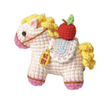 DIY Crocheted Horse Year Keychain with Wooden Horse Doll - Homemade Yarn Kit