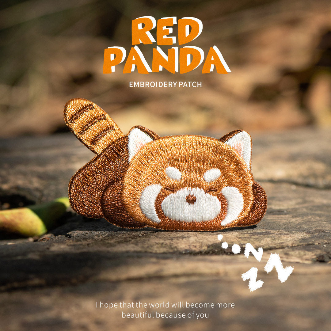 Adorable Red Panda Embroidery Patch