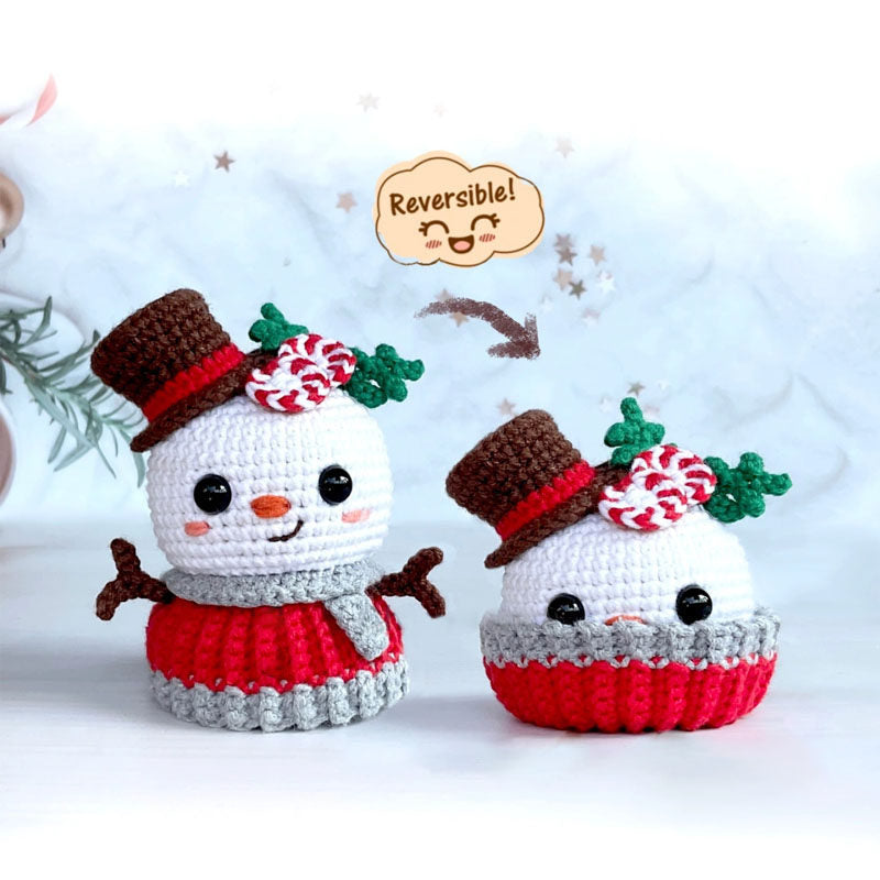 DIY Crochet Snowman Doll Kit — Handmade Gift & Knitting Materials Pack (Keychain)