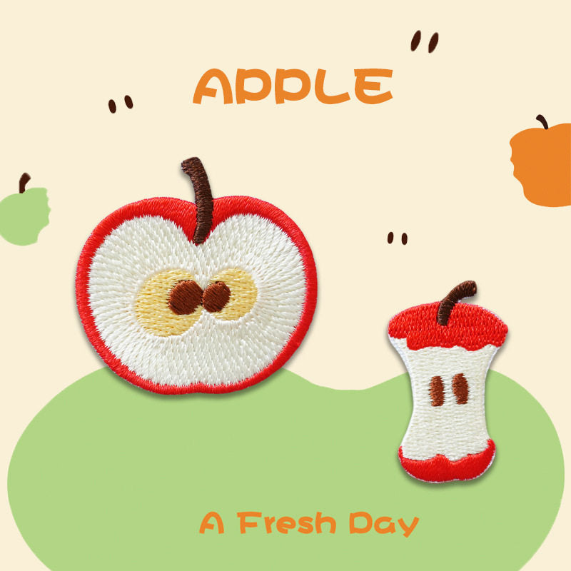 Cartoon Red Apple Embroidery Patch