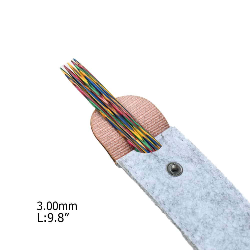 Handcrafted Multicolored Wooden Knitting Needles