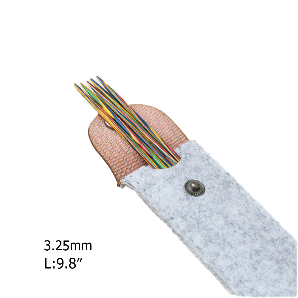 Handcrafted Multicolored Wooden Knitting Needles