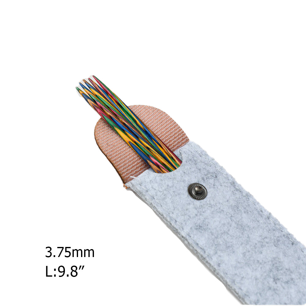 Handcrafted Multicolored Wooden Knitting Needles