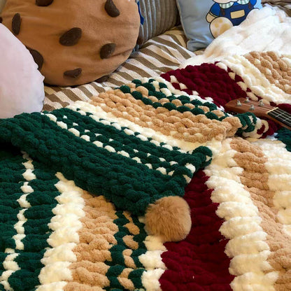 Handmade Chunky Crochet Blanket – Cozy Plush Yarn Throw for Warmth, Sleep & Gift