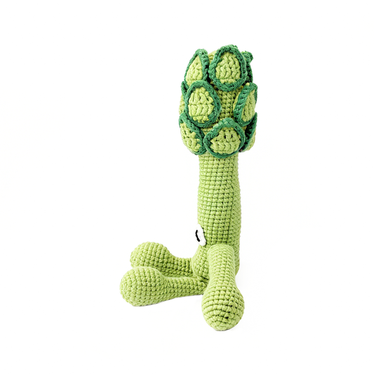 Funny Crochet Asparagus Plush Toy - Quirky Amigurumi Vegetable Monster