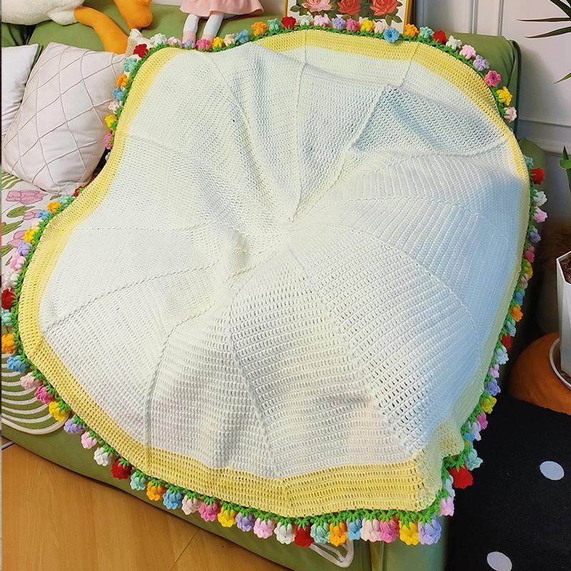 Handmade Floral Bouquet Crochet Blanket