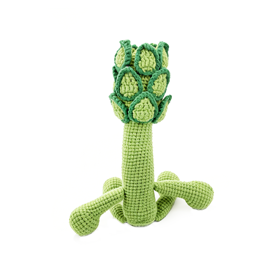 Funny Crochet Asparagus Plush Toy - Quirky Amigurumi Vegetable Monster