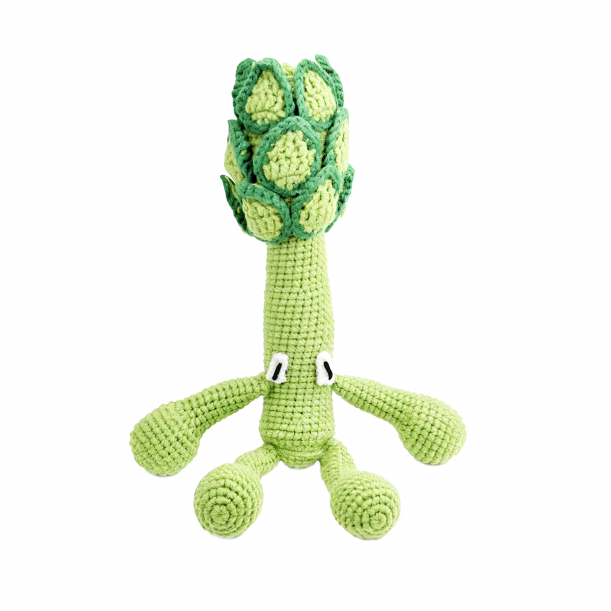 Funny Crochet Asparagus Plush Toy - Quirky Amigurumi Vegetable Monster