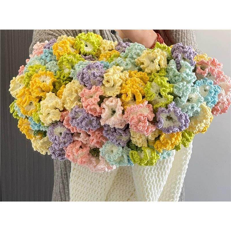 Handmade Floral Bouquet Crochet Blanket