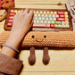 Cute keyboard baguette wrist rest, soft yarn, homemade gift for boyfriend, wrist pad, knitting material kit, finished product.