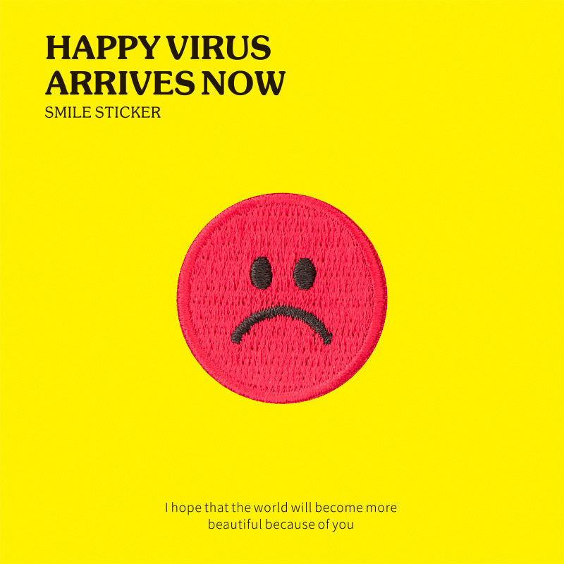 Heart-Shaped Emoji Embroidery Patch