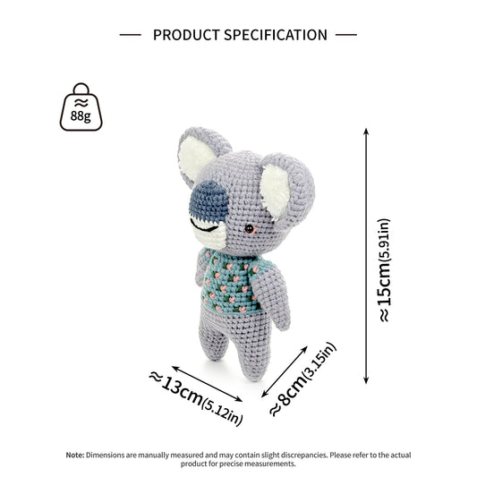 Handmade Crochet Koala Plush - Cute Amigurumi Australian Animal Nursery Decor