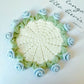 Mini rose bouquet blanket coaster yarn crochet DIY knitting kit