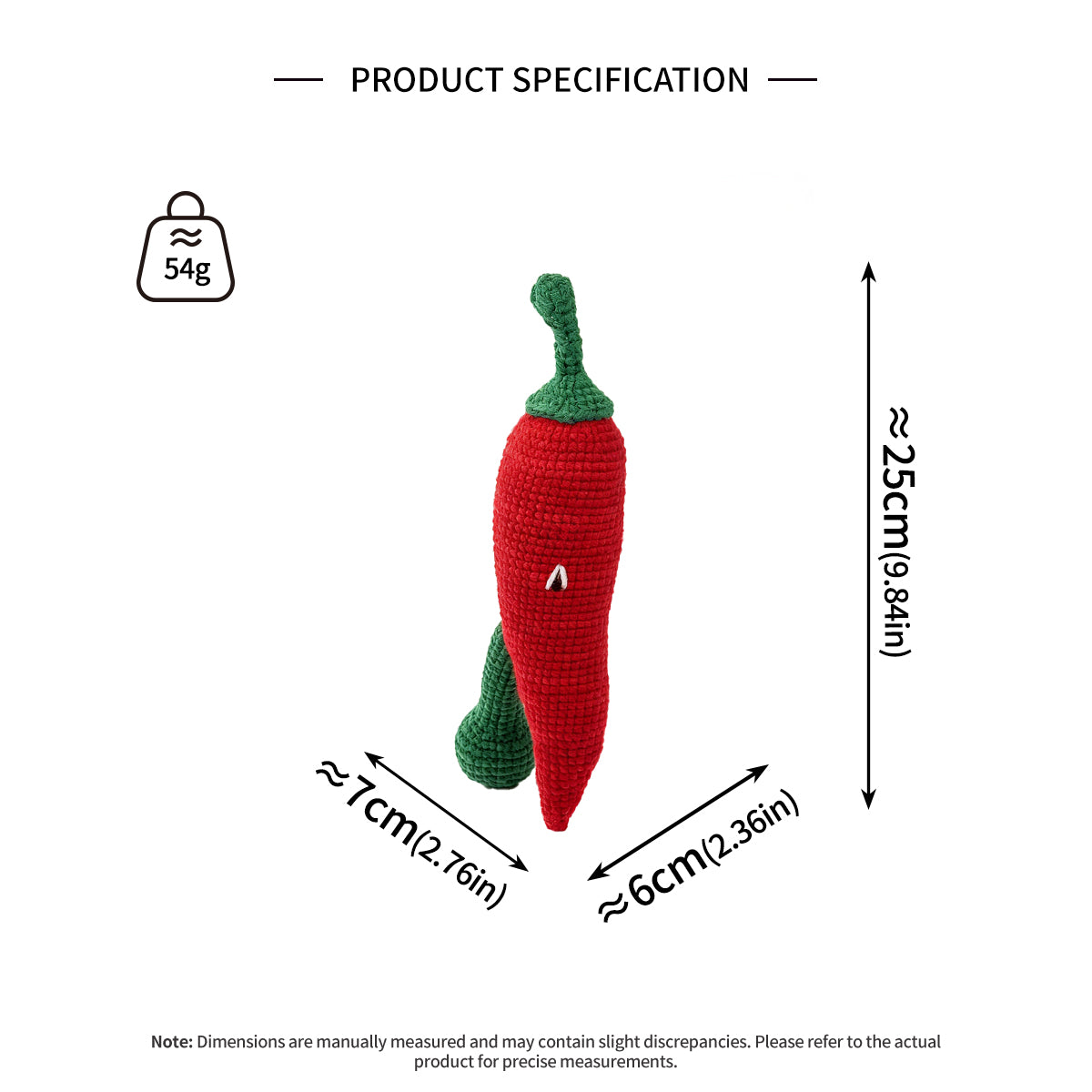 Funny Crochet Red Chili Pepper Plush - Quirky Amigurumi Vegetable Doll