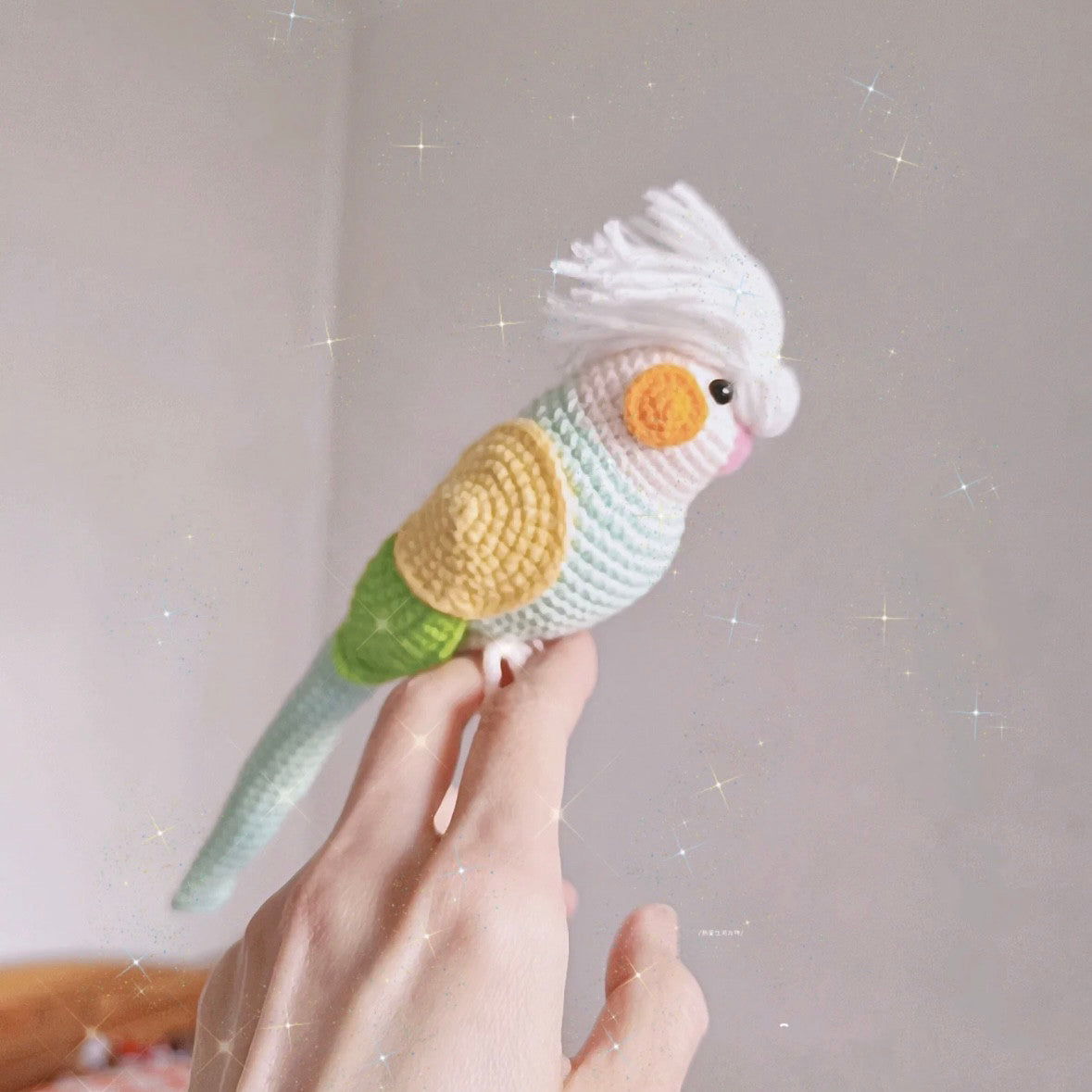 Beginner DIY craft kit,crochet hooks, cute realistic parrot pendant, keychain, gift.