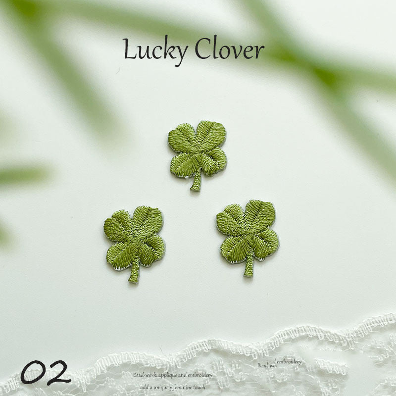 Fresh Four-Leaf & Three-Leaf Clover Embroidery Patch
