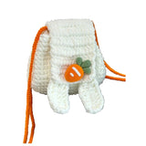 Cute bunny ear bag DIY material kit, homemade ice cream yarn crochet backpack, autumn and winter plush bag