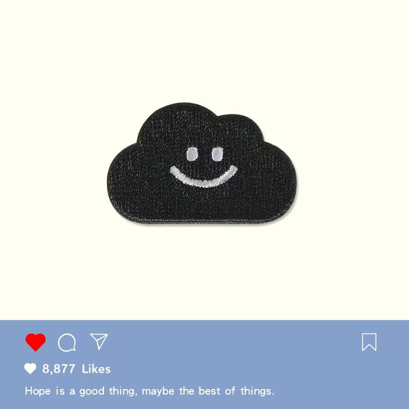 White Cloud Embroidery Patch
