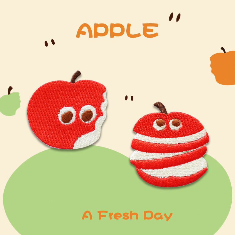 Cartoon Red Apple Embroidery Patch