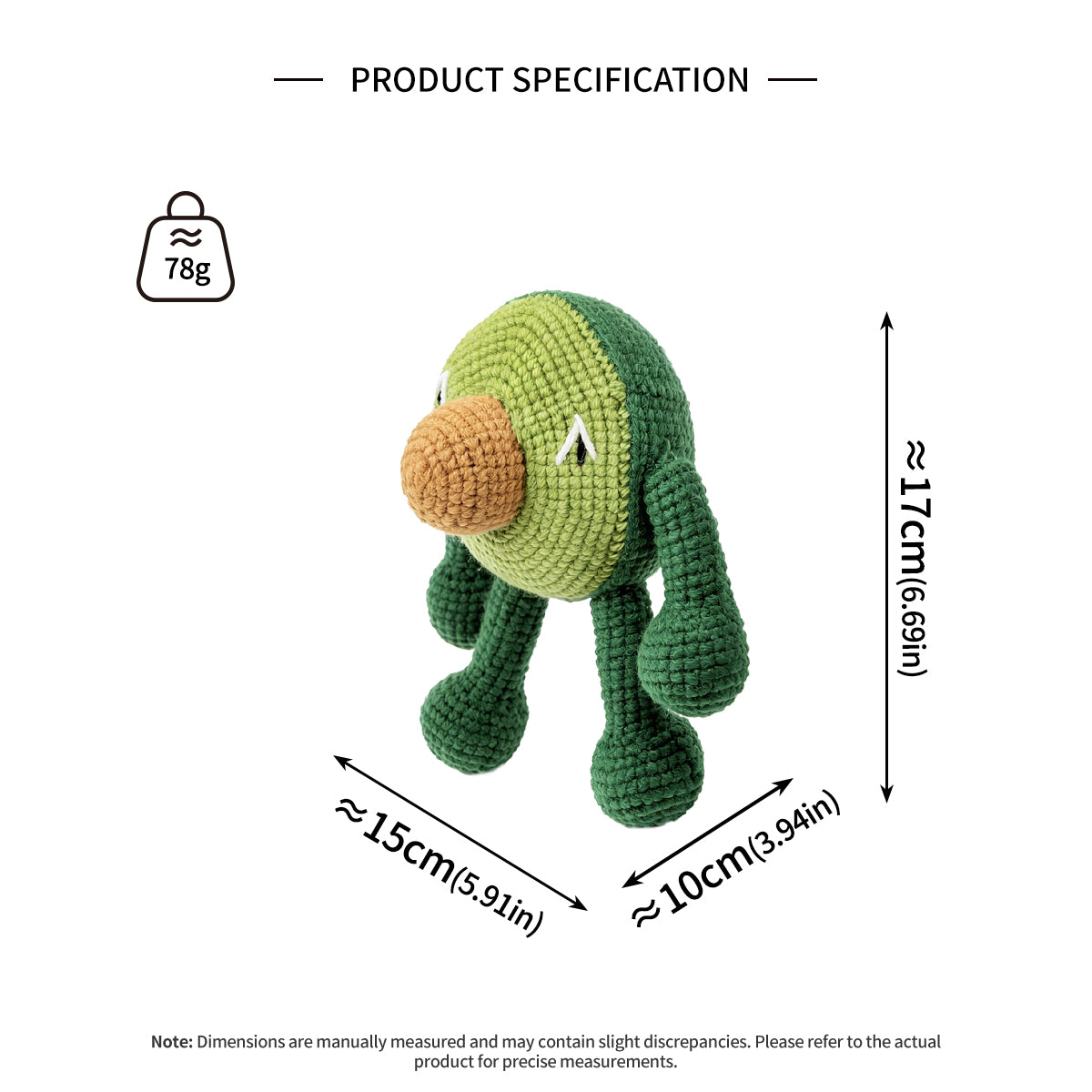 Funny Crochet Avocado Plush Toy - Quirky Amigurumi Fruit Desk Decor