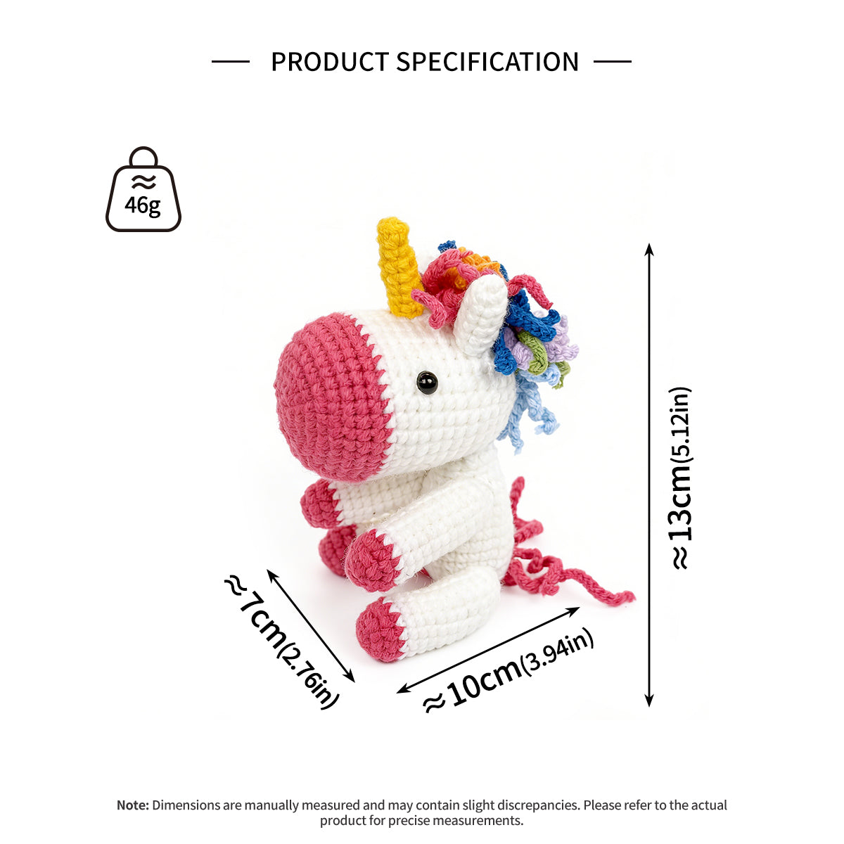 Handmade Crochet Rainbow Unicorn Plush - Cute Amigurumi Magical Toy