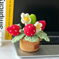 DIY Strawberry Potted Plant and Sunflower Flower Material Kit (Crochet Yarn Ornament)