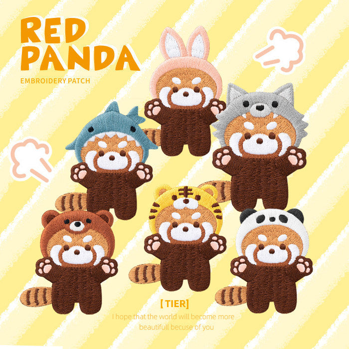 Adorable Red Panda Embroidery Patch