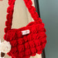 Fun Instagram-worthy snowball cloud bag material kit, handbag, underarm bag, crochet, knitting, yarn, DIY handmade gift
