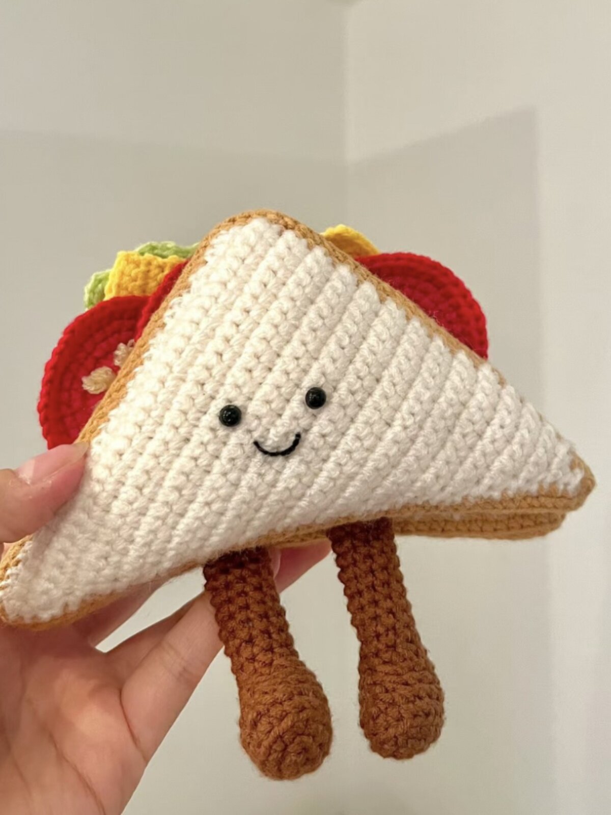 Croissant Birthday Cake Pendant Keychain DIY Yarn Crochet Kit for Friends and Best Friend Handmade Gifts