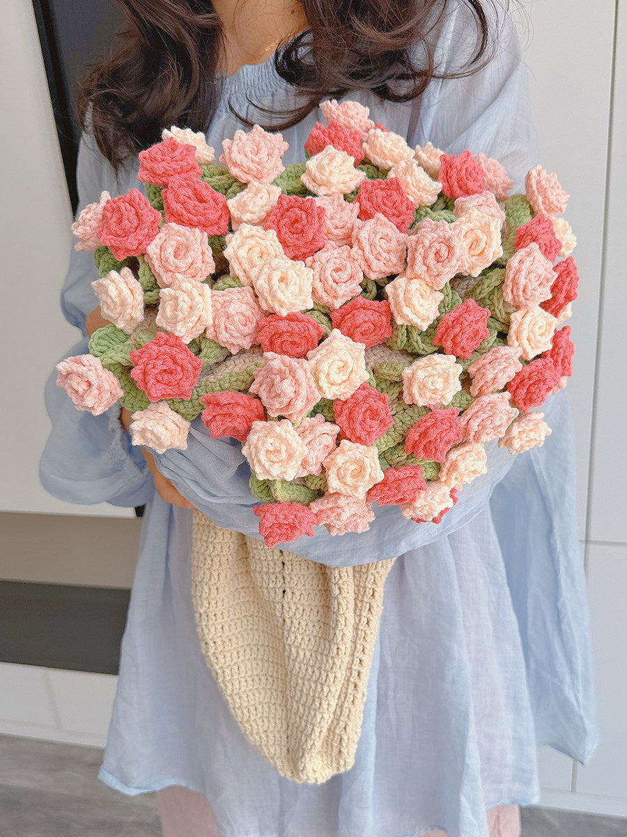 Handmade Floral Bouquet Crochet Blanket