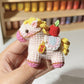 DIY Crocheted Horse Year Keychain with Wooden Horse Doll - Homemade Yarn Kit